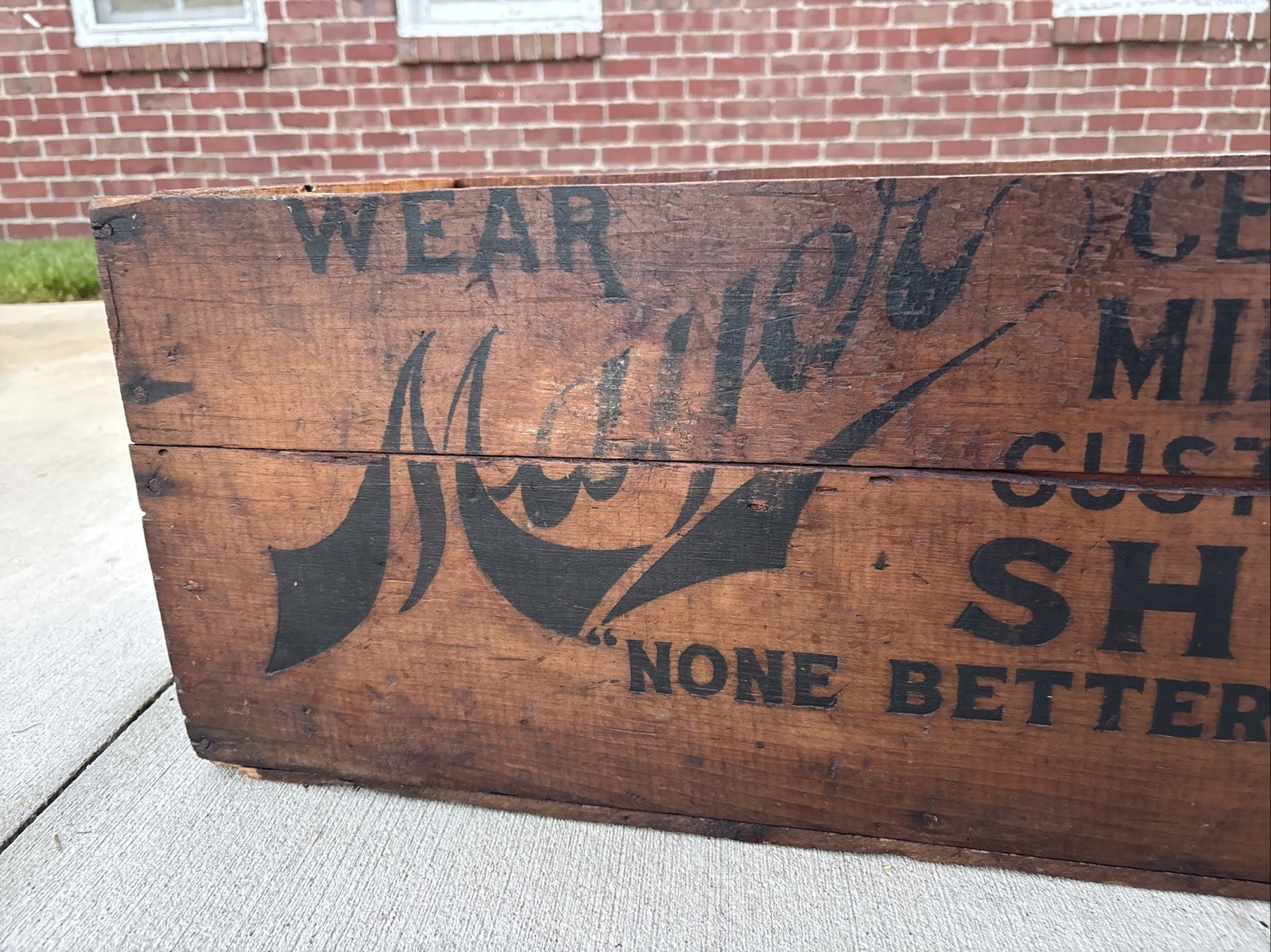 Antique Wooden Crate F. Mayer Boot & Shoe Co Milwaukee Wisconsin Wood Box