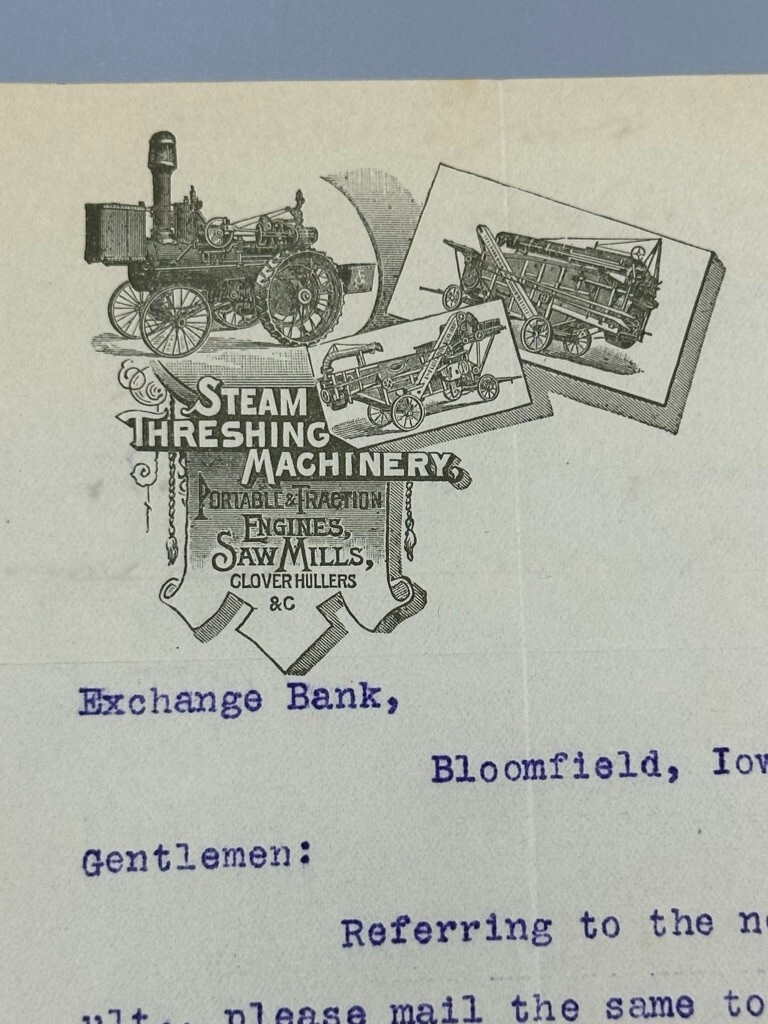 1898 GAAR SCOTT THRESHING MACHINERY Farm Advertising Letter RICHMOND INDIANA