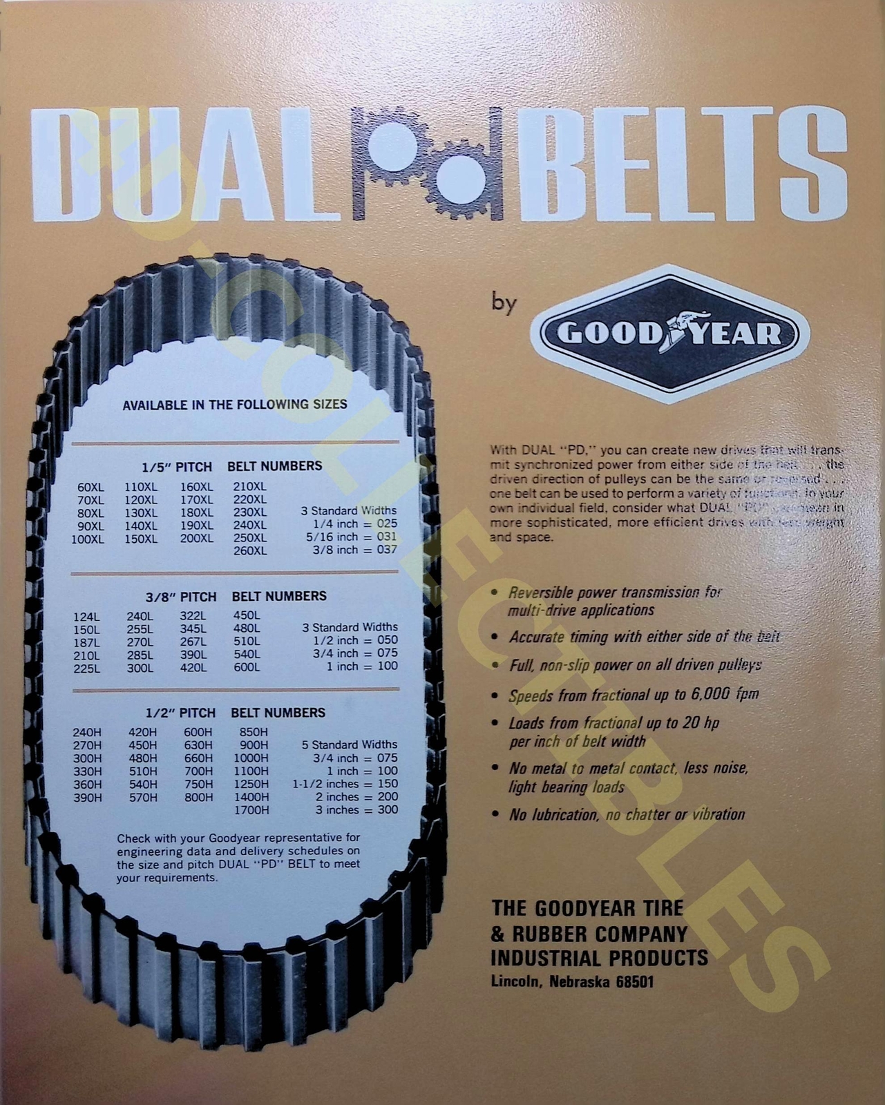 Vintage Farm Brochure 1960s Goodyear Dual Belts