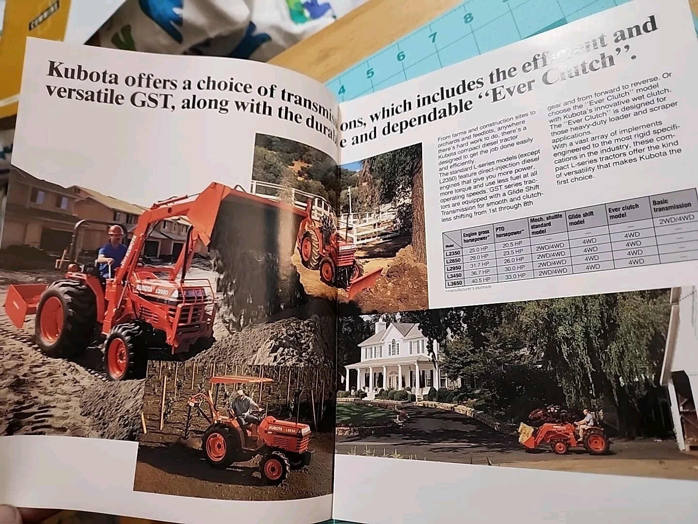 1992 Kubota Tractor Brochure L2350 L2650 L2950 L3450 L3650