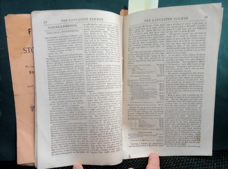 1874 antique LANCASTER FARMER MAG pa coffee agriculture native sheep ADS