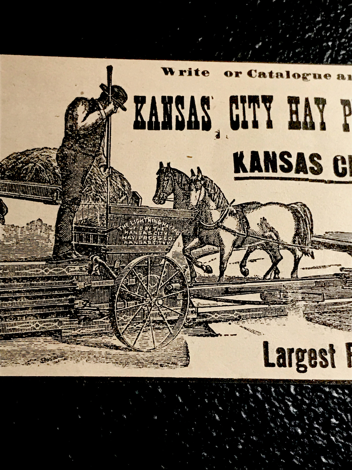 1893 Kansas City Hay Press Co. Farm Advertising – Kansas City – Missouri