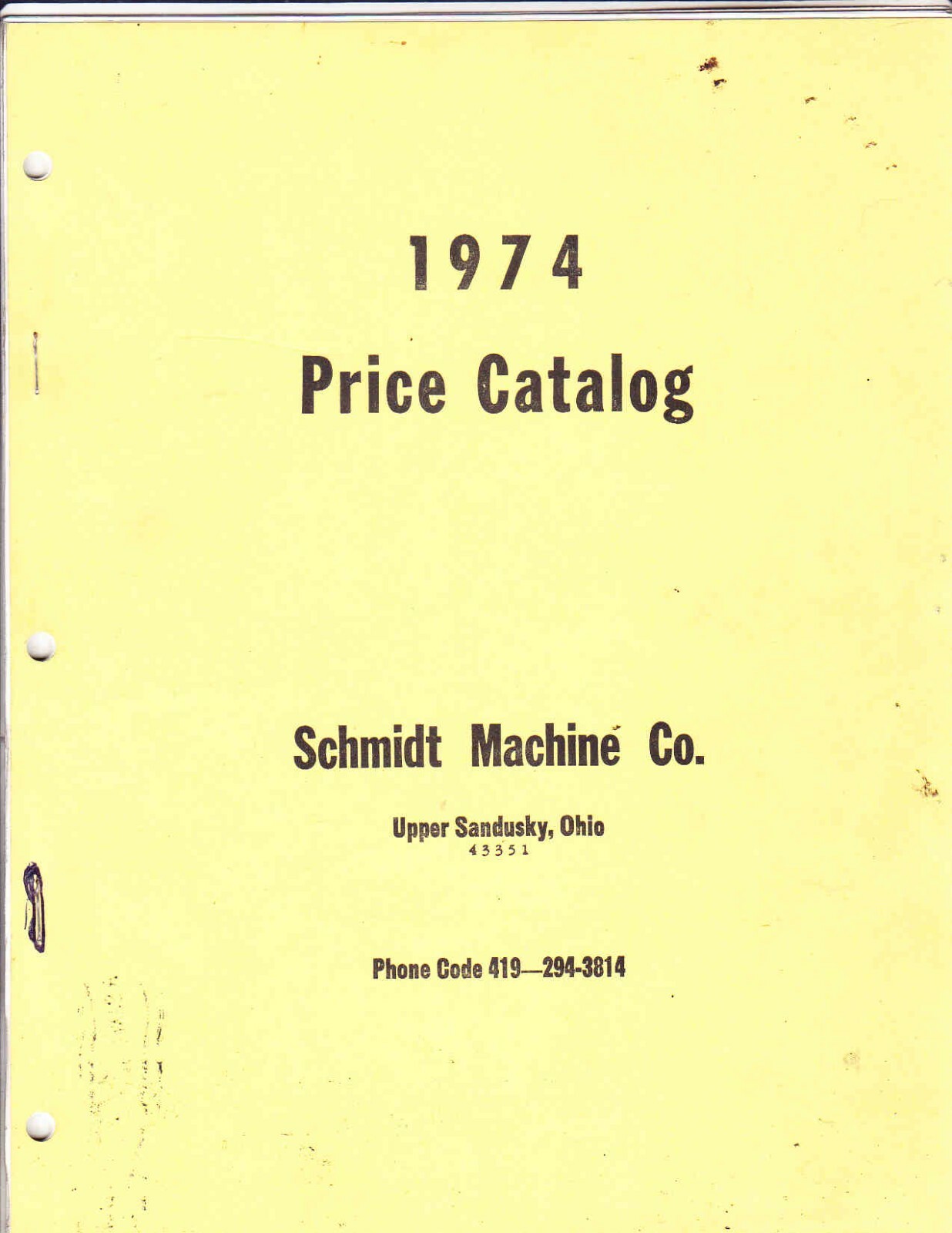 SCHMIDT MACHINE 1974 CATALOG–UPPER SANDUSKY OHIO- FARM EQUIPMENT AD—1974