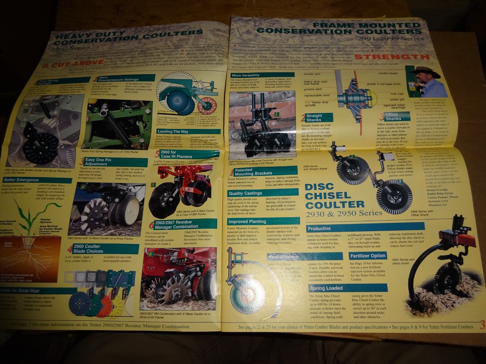 1994 vintage Yetter Farm Equipment Product Catalog publication Brochure