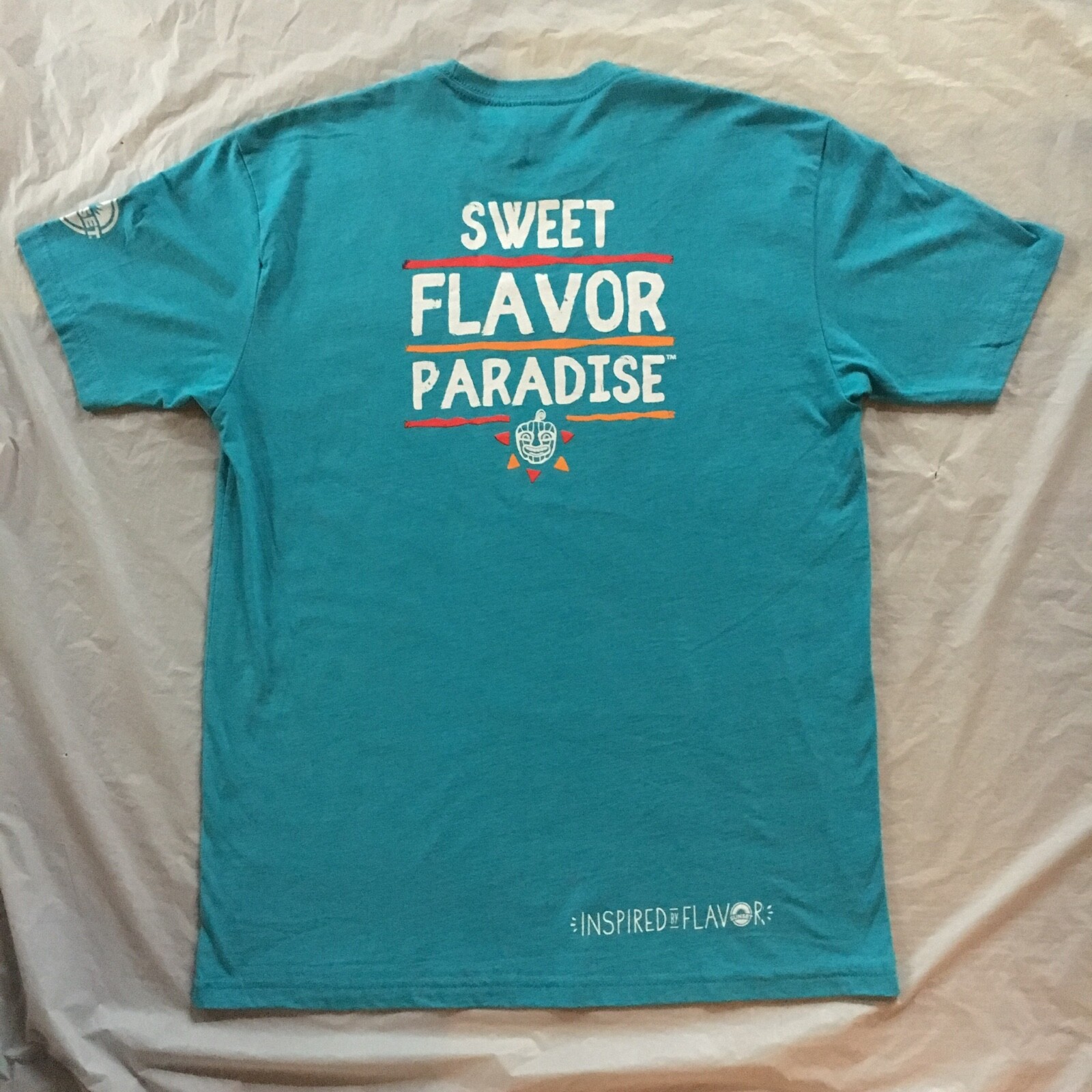 two sided SUNSET ALOHA t-shirt – GREENHOUSE PRODUCE flavor paradise – NEW – (L)
