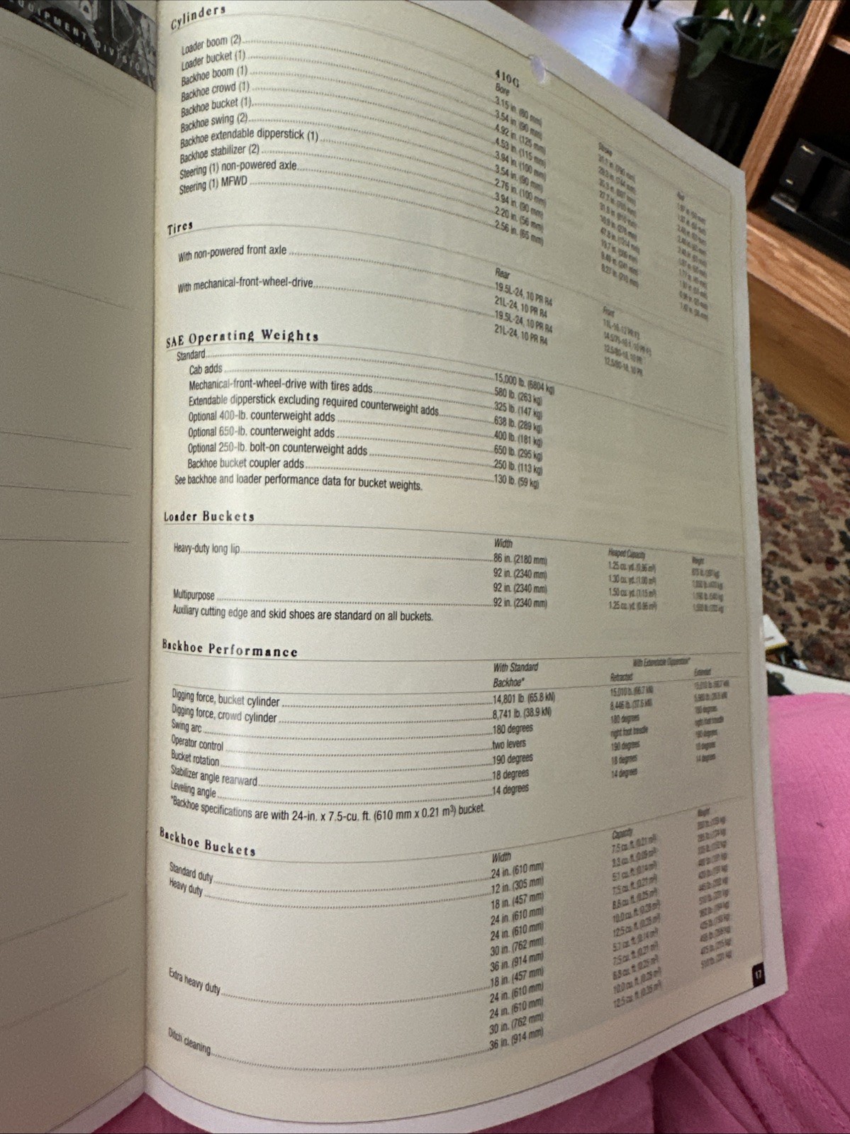 John Deere 410G Backhoe Specifications Construction Sales Brochure 2001