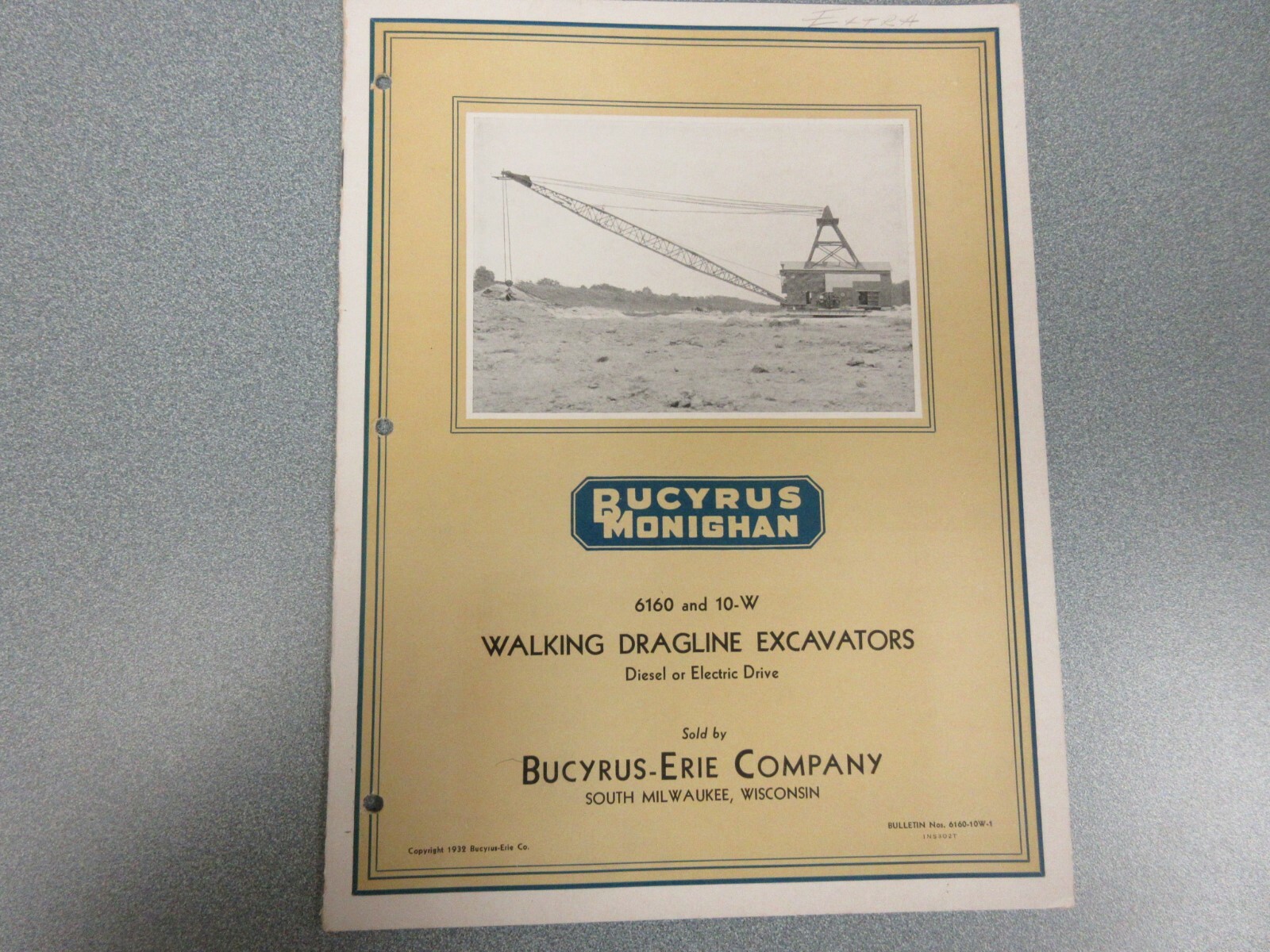 RARE 1931 Bucyrus Monighan 4-W & 6-W Walking Dragline Sales Brochure 20 Page
