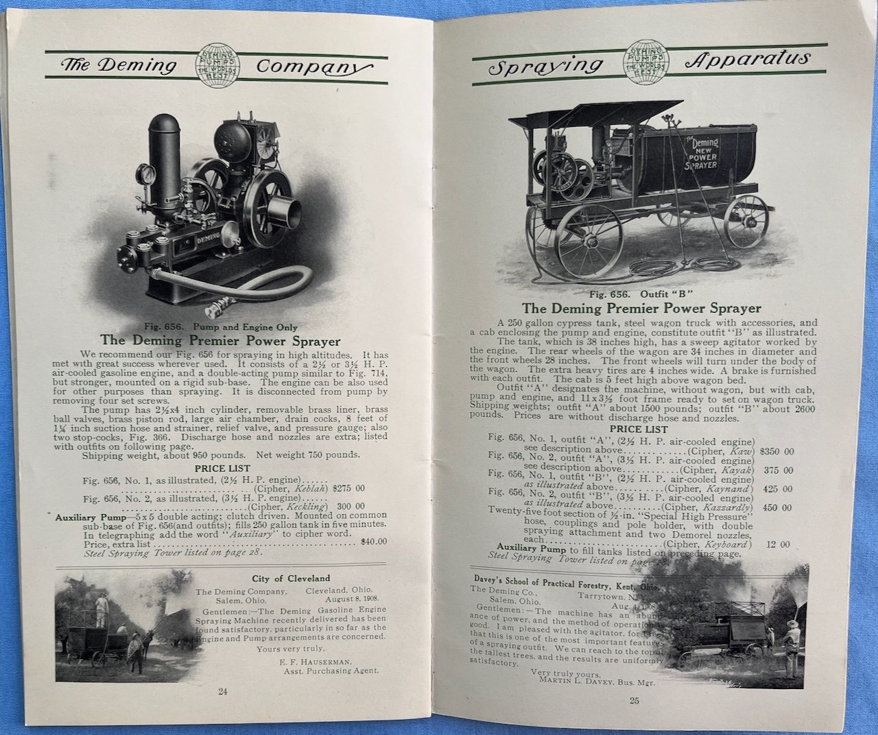 Vintage 1909 Deming Company Spray Pumps and Appliances Pamphlet Brochure Catalog