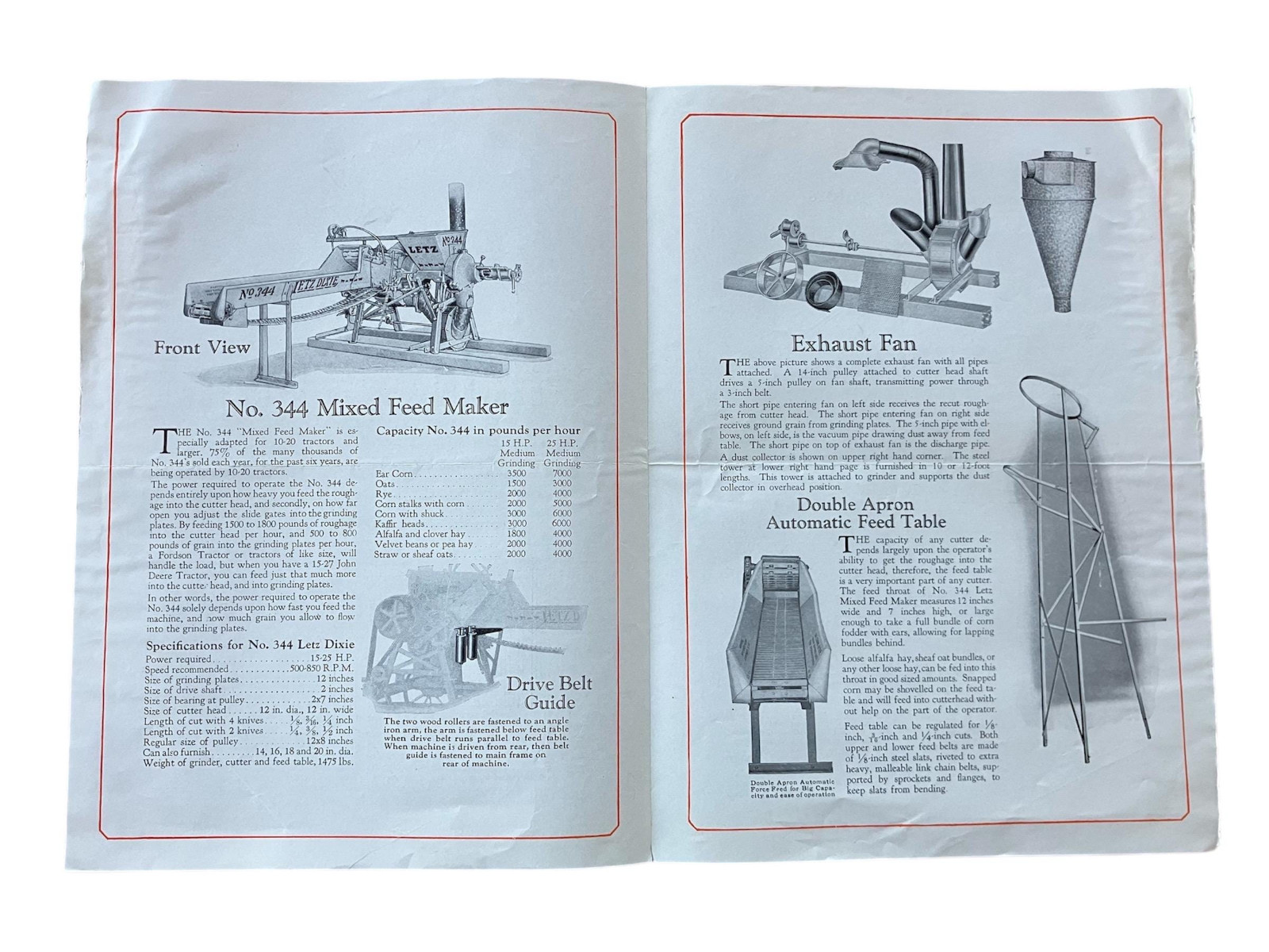 1929 Letz No 344 Mixed Feed Maker Grinds Out Profits Advertisement Knife Grinder