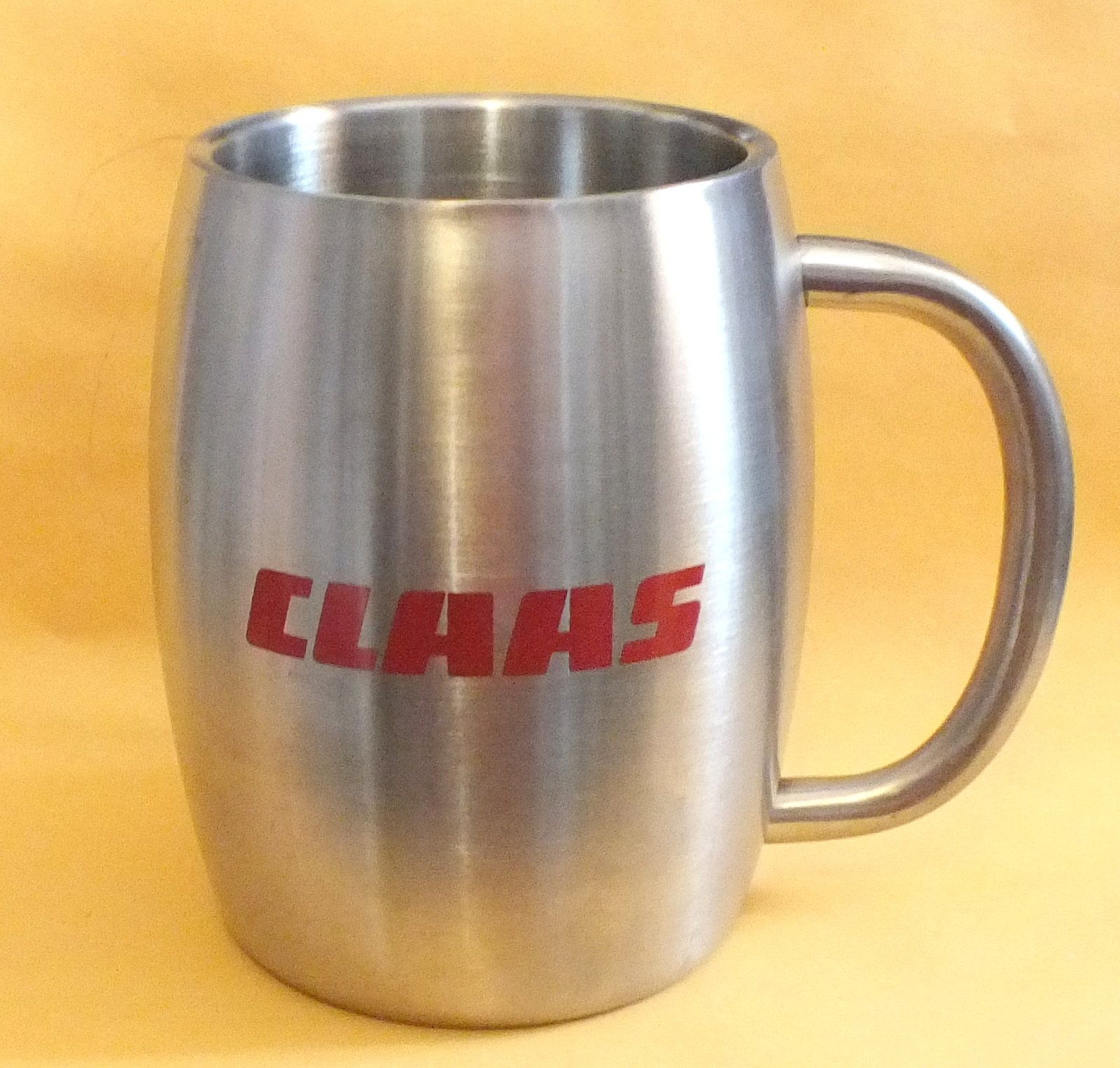 Rare CLAAS – Combine / Harvester – STAINLESS STEEL Coffee MUG / CUP – Lot of 2