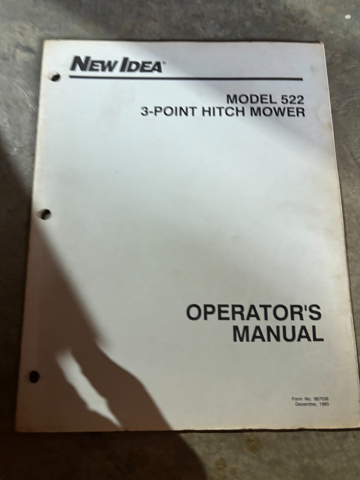 New Ideal 522 3-Point Hitch Mower Operator&rsquo;s Manual AMIL26