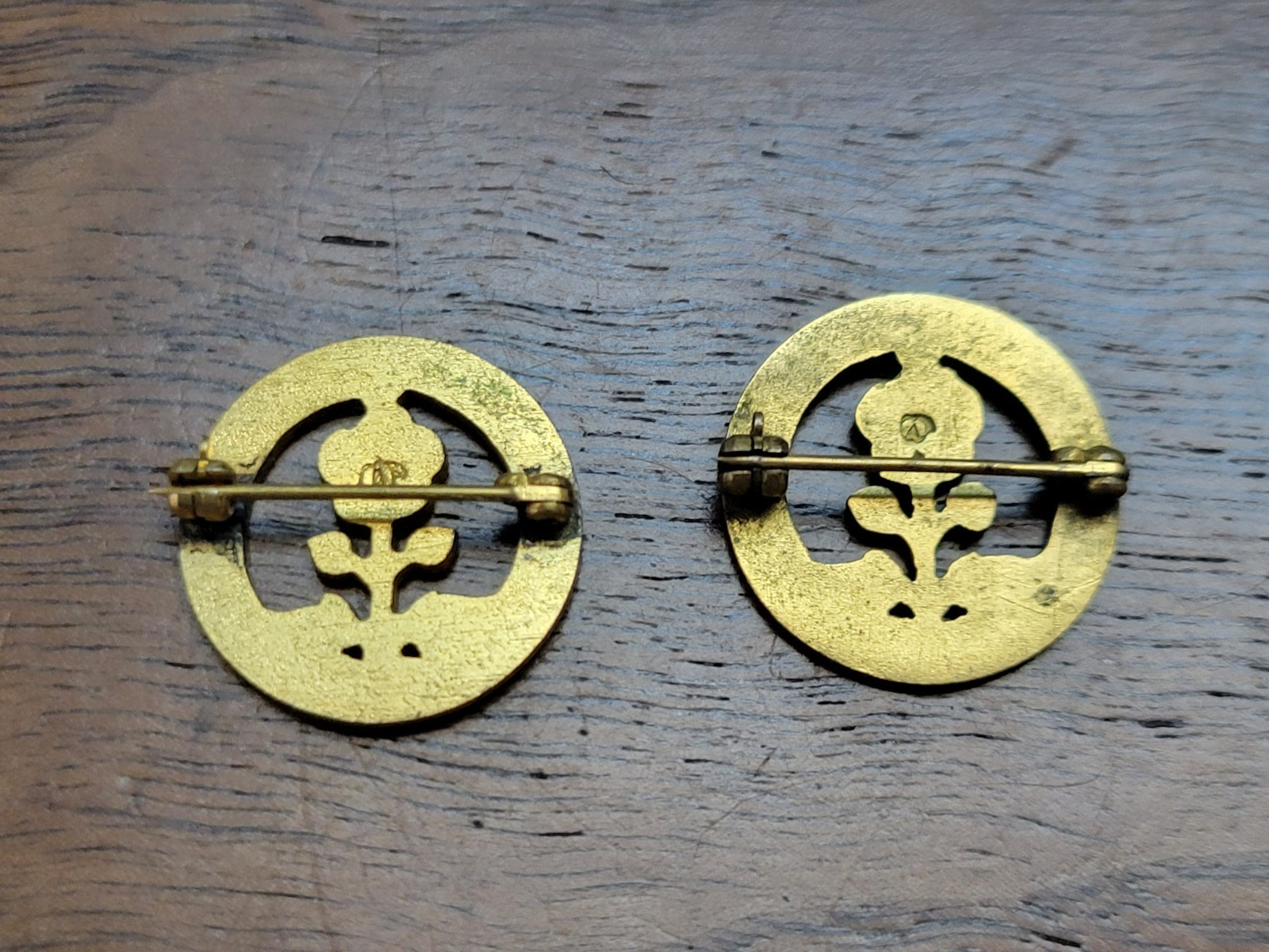 Vintage Society Of Farm Women – Pennsylvania Red Flowers Floral Pins x2
