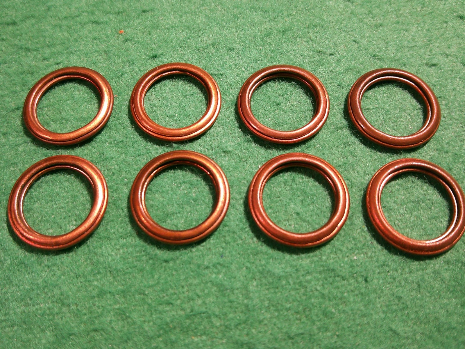 Vintage NOS Champion 10mm Spark Plug Copper Gaskets Set of 8