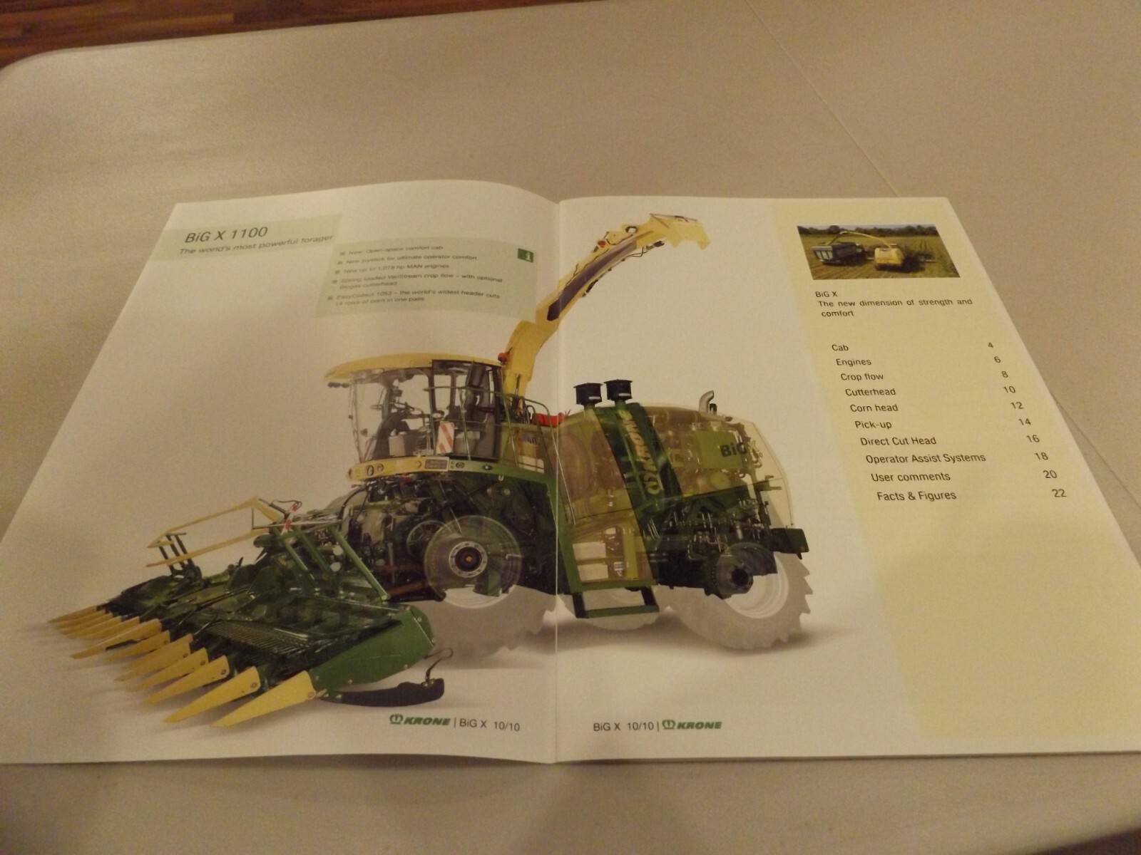 KRONE BIG X 700/850/1100 FORAGE HARVESTER. LITERATURE # BIGX-10.10-US