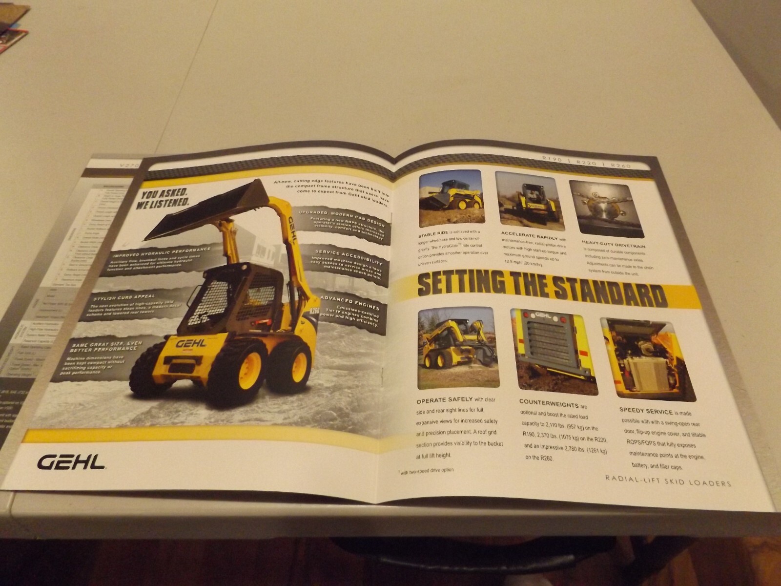 2-pc. GEHL SKID LOADERS, GEHL VERTICAL-LIFT LOADERS, R-SERIES, V270/V330 2012