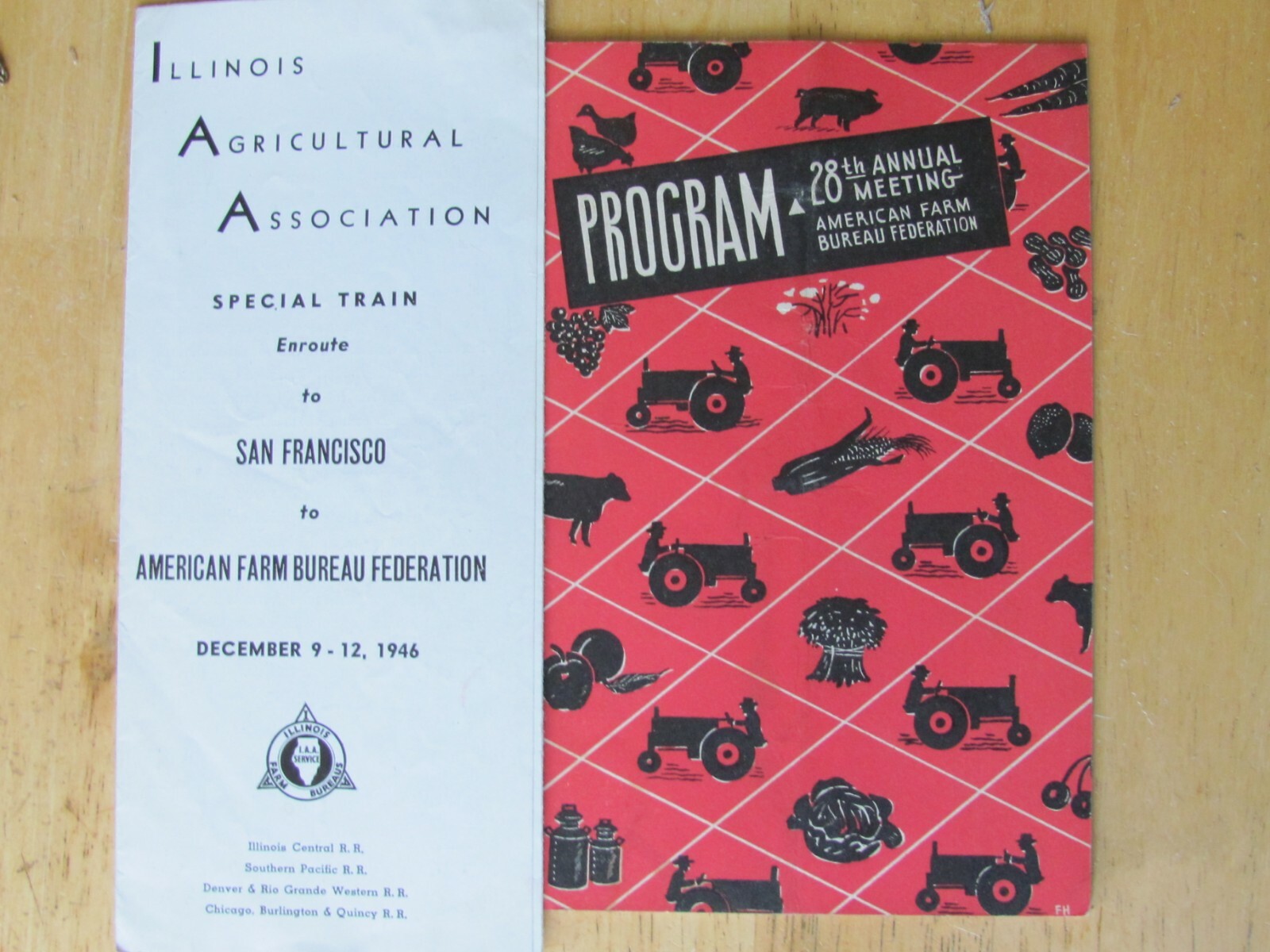 1946 AMERICAN FARM BUREAU 28th MEET PROGRAM SANFRANCISCO CA & IL SPECIAL TRAIN