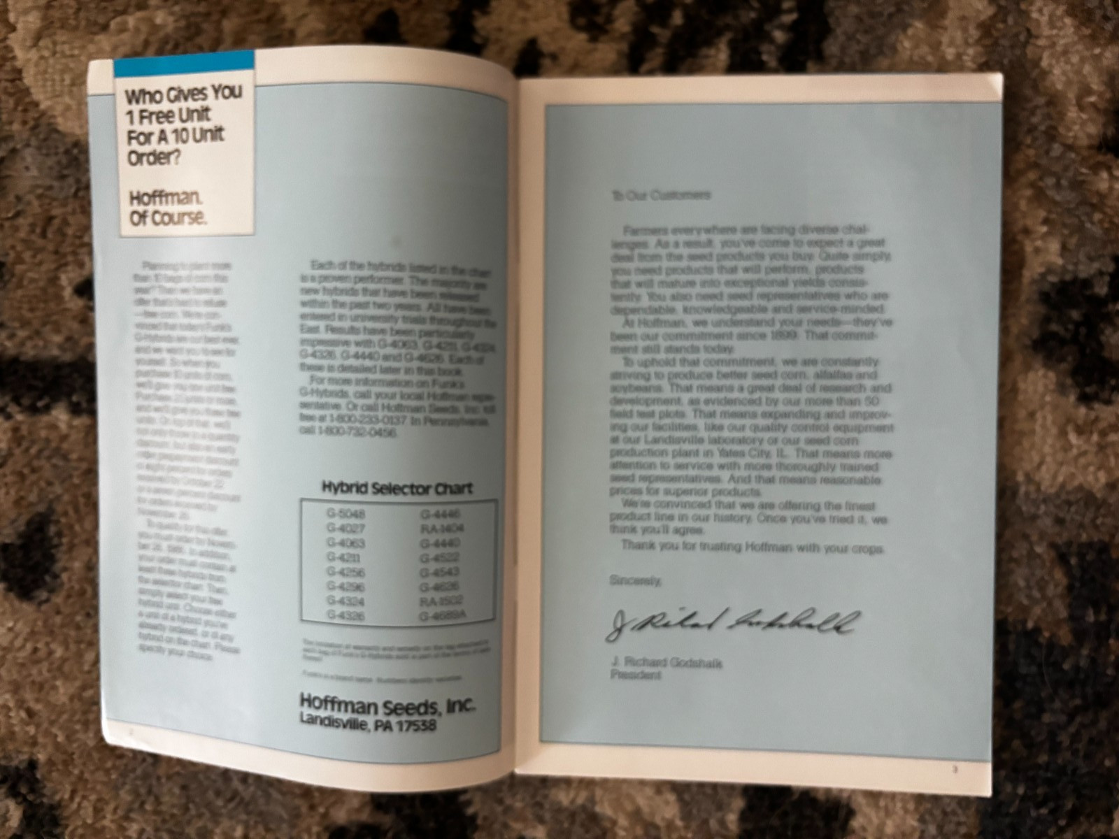 Hoffman Dekalb Seed Book For 1987 Brochure DCPA26