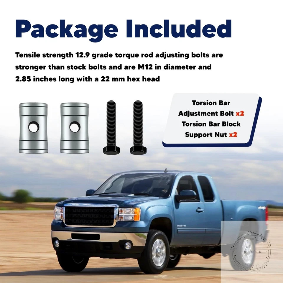 Torsion Bar Adjustment Bolt and Lock Nut Fit for Chevrolet Silverado Tahoe GMC