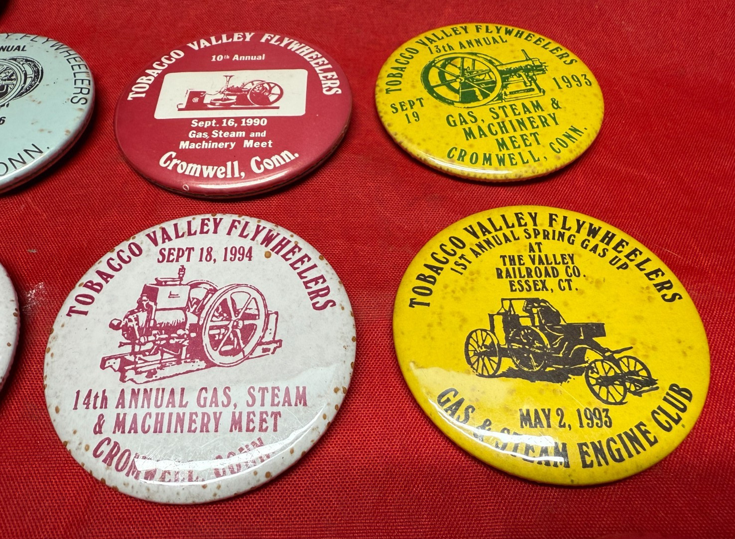 20 Vintage Tobacco Valley Flywheelers Gas, Steam & Machinery Meet Pinback Button
