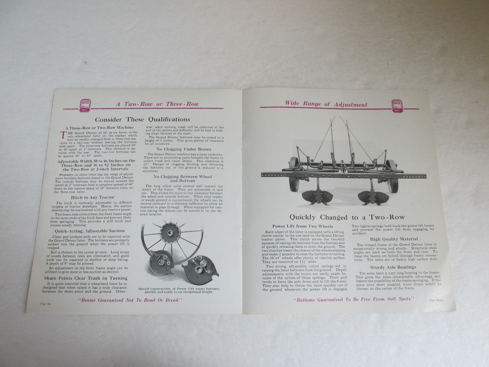 MBF75 Brochure JI Case Grand Detour Wheatland Listers sales literature