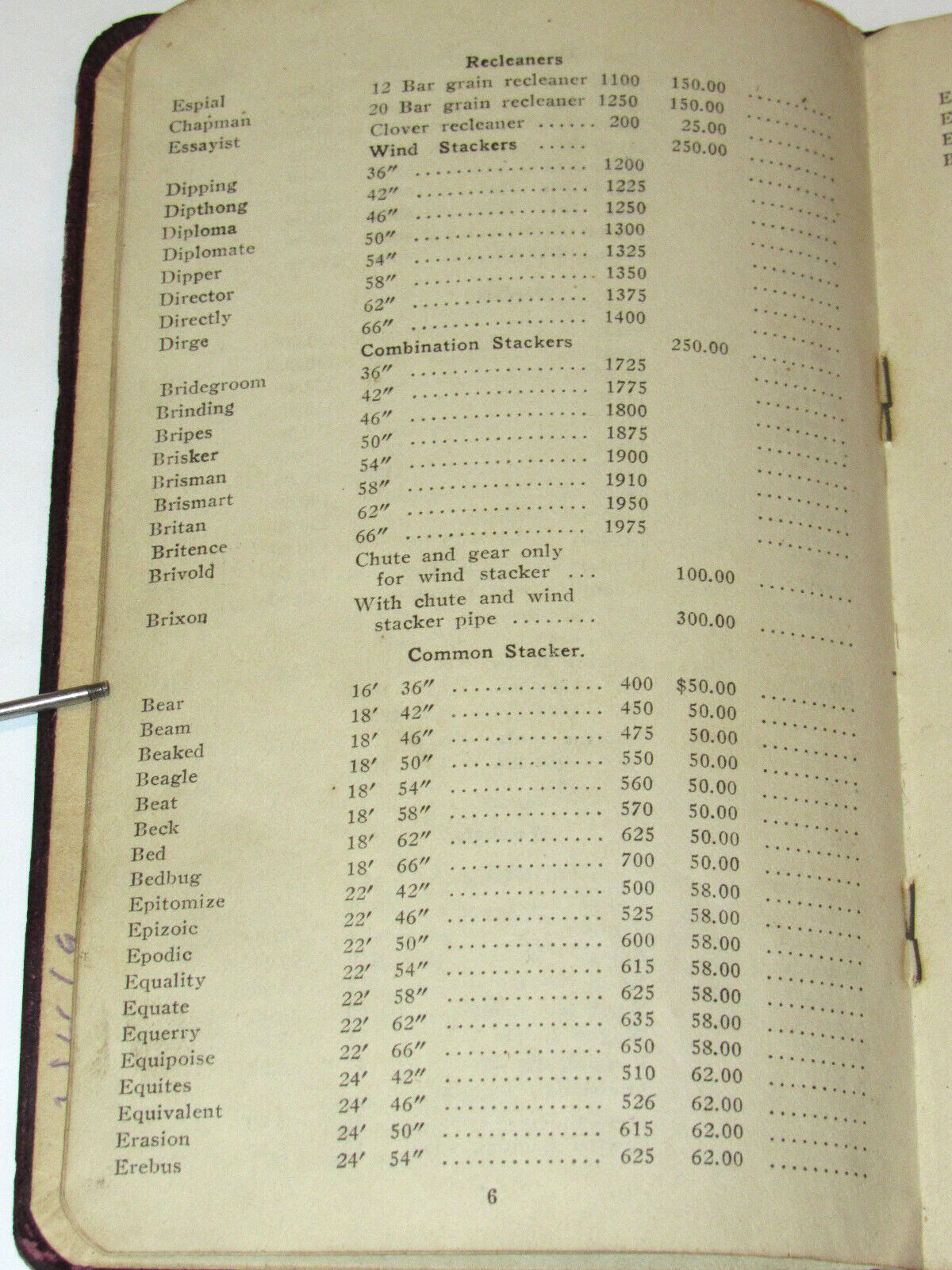 VINTAGE 1913 J. I. CASE THRESHING MACHINE CO PRICE LIST! SALESMAN&rsquo;S COPY! JI