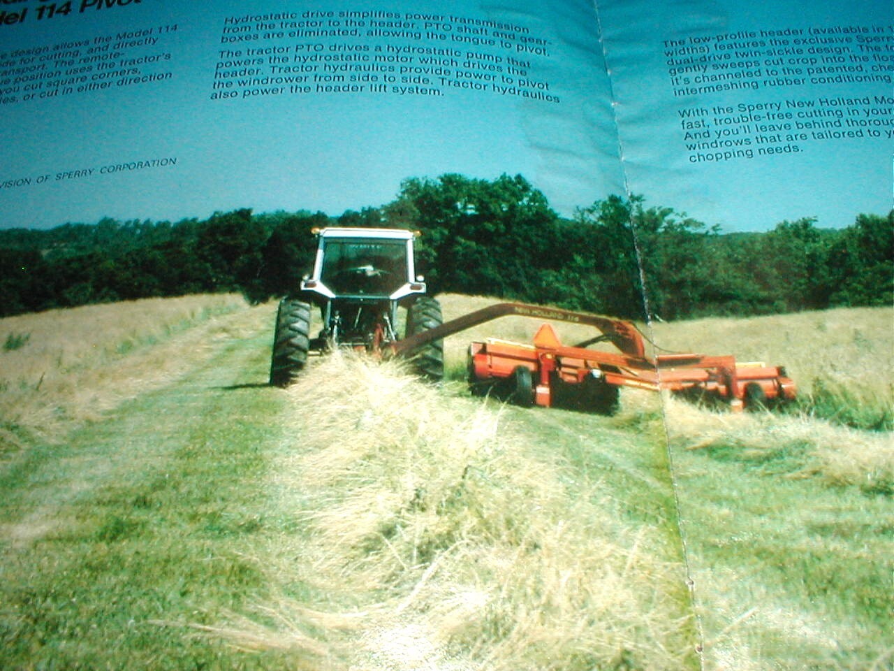 Sperry New Holland Pivot-Tongue Windrower 1980 Full Color 8 Page Dealer Brochure