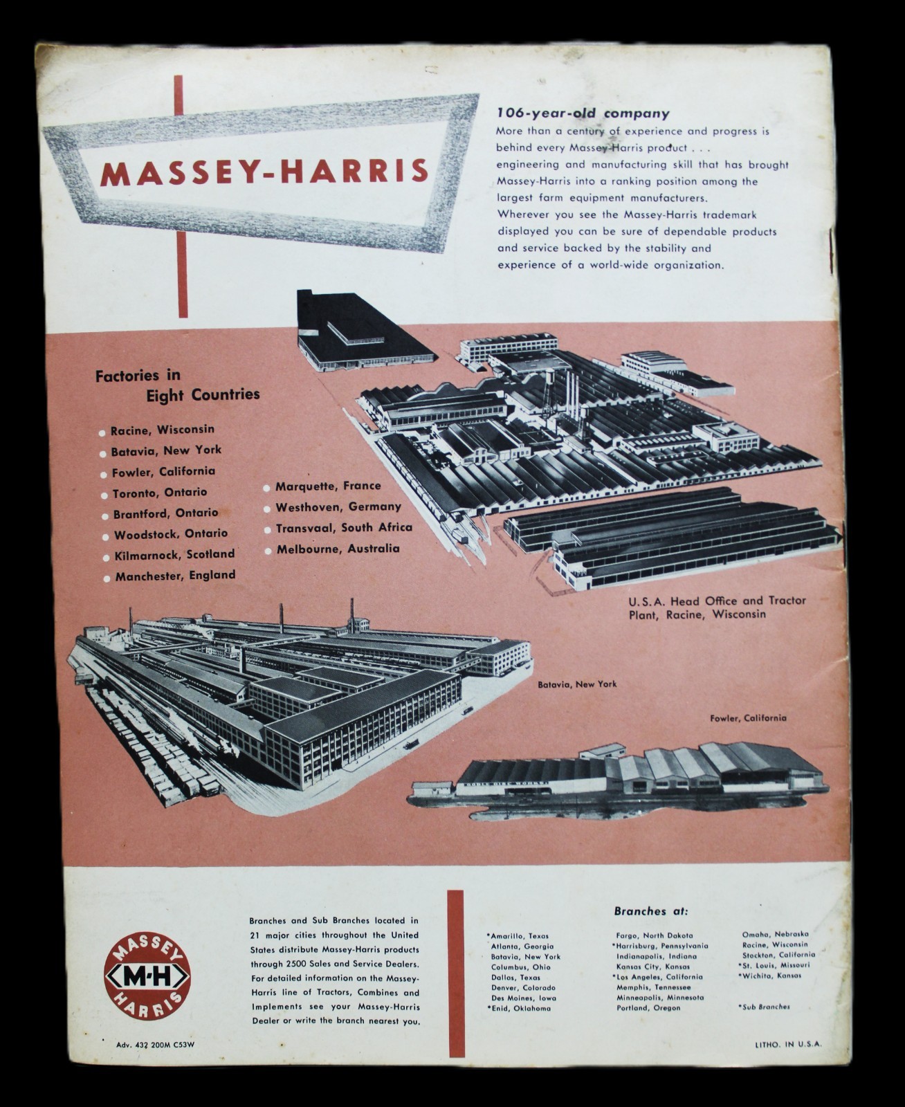 MASSEY HARRIS GOOD FORAGE THE KEY TO LIVESTOCK PROFITS ADVERTISING BROCHURE 1953