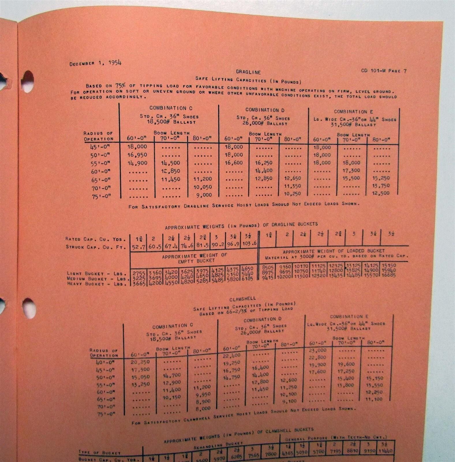1955 Marion 101M Clutch Type Crawler Truck Specs Construction Dealer Catalog