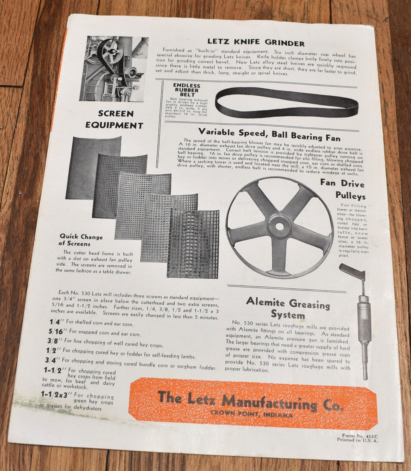 Vintage Letz Crawler Type Finger Feed Hay ChopperFarm Advertising Sales Brochure