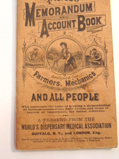 1891-92 Pierce&rsquo;s Memorandum and Account Book designed for Farmers, Mechanics