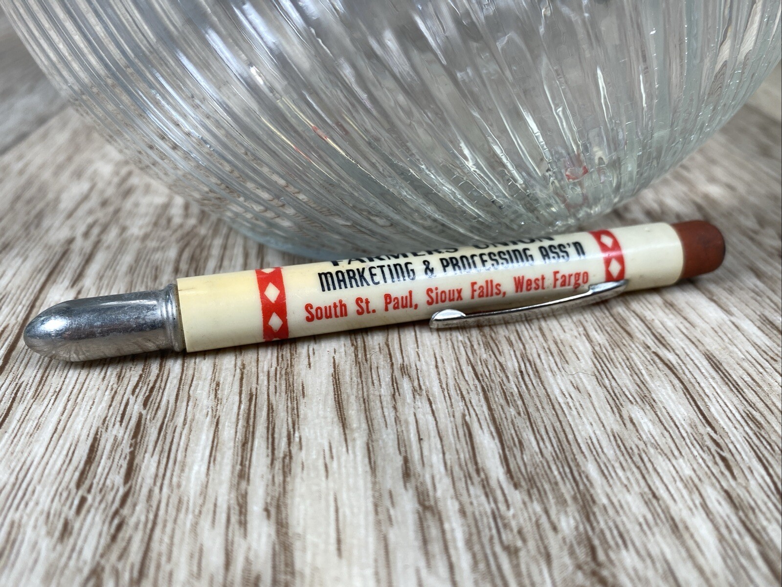 Vintage Farmers Union Livestock Bullet Pencil St. Paul Sioux Falls West Fargo