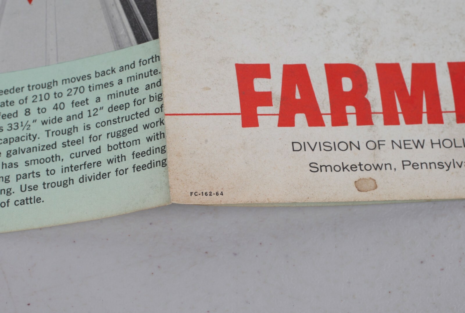 Vintage 1964 Farmtec Feeding Systems Foldout Farm Brochure Smokestown PA