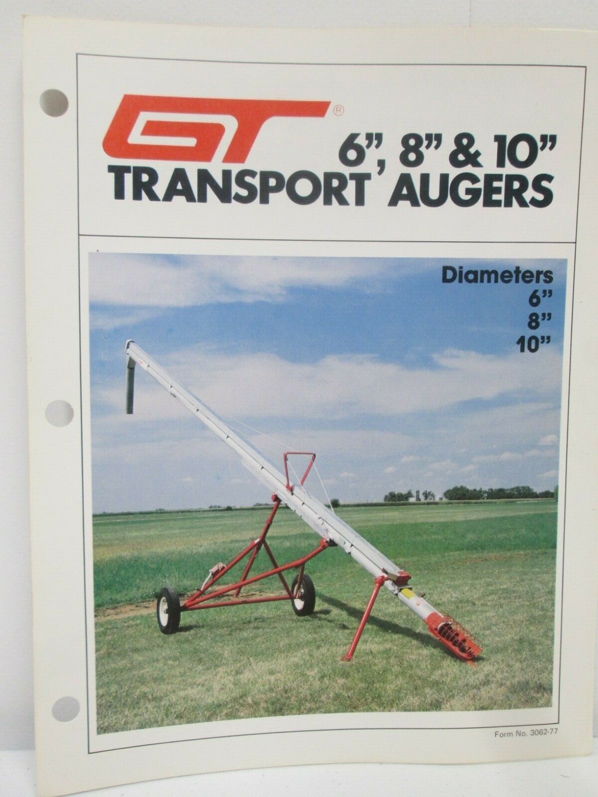 GT Gilmore Tatge Mfg Transport Augers 6 8 & 10 Brochure Specifications