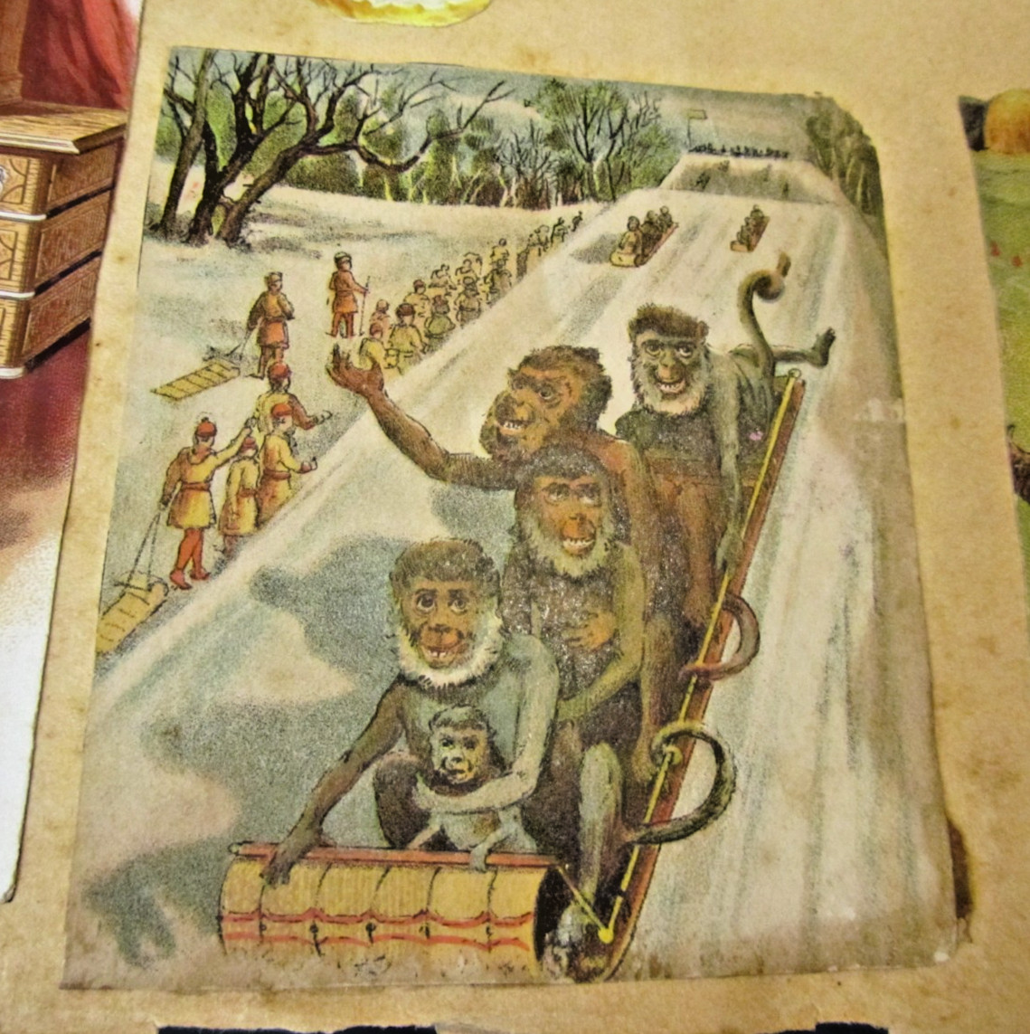 1890&rsquo;s The Biggle Dinner Farmers at the First Table Victorian Color Litho + Card