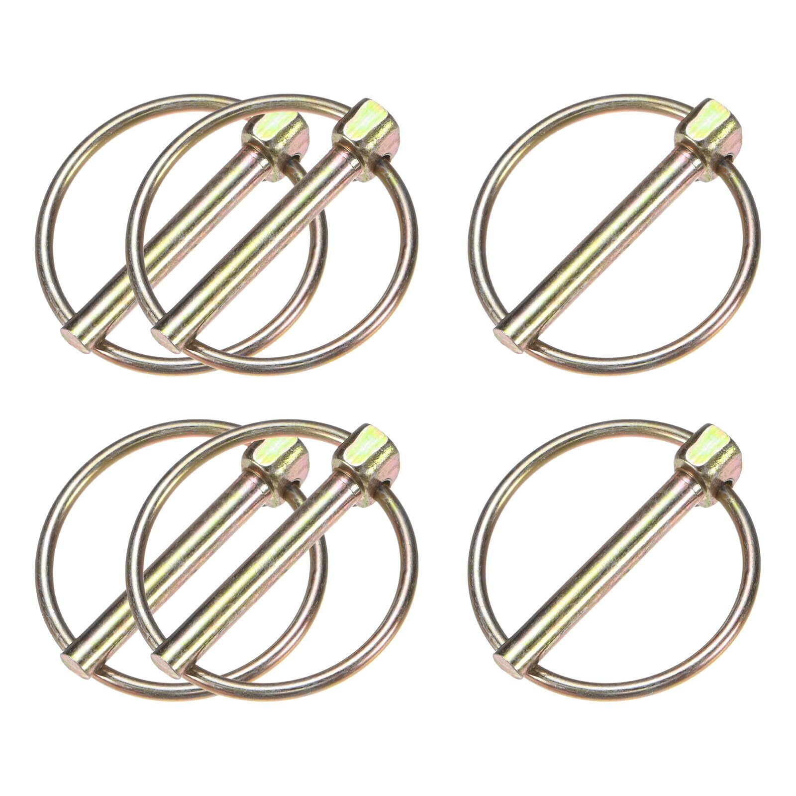 6-Pack 3/16&Prime; Linch Pin with Ring 1-3/8&Prime; Carbon Steel Lynch Pin Trailer Pins f…