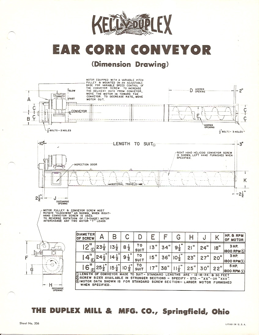Farm Equipment Brochure – Kelly Duplex – Conveyor Feeder Elevator (F3393)