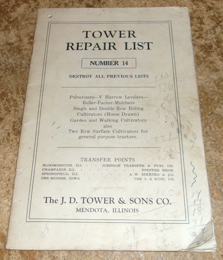 vintage tower #14 equipment repair list see condition in good shape used