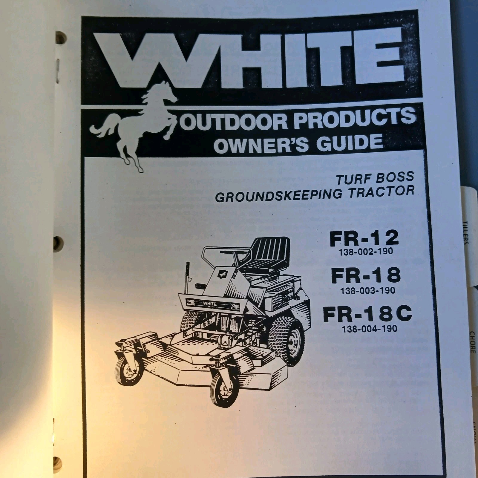 1988 White Outdoor Power Products Parts Catalog Mowers, Edger