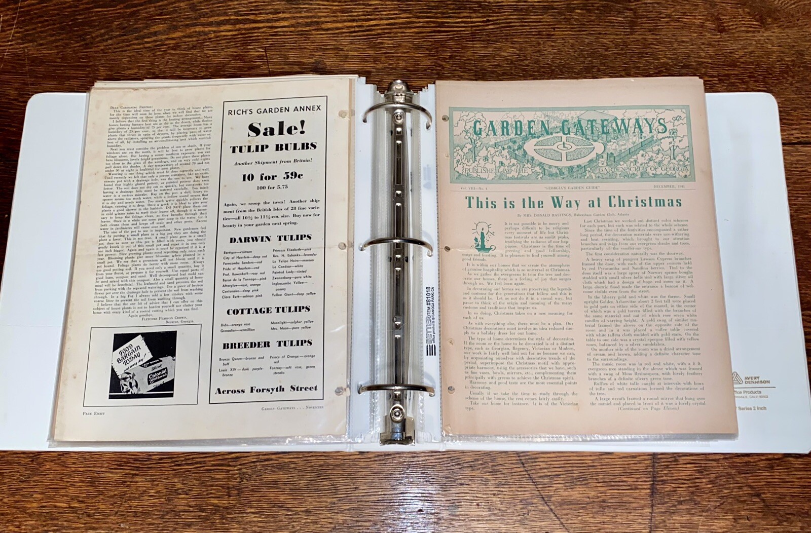 Vintage Collection of “Garden Gateways” Garden Club Of Georgia Advertisement.