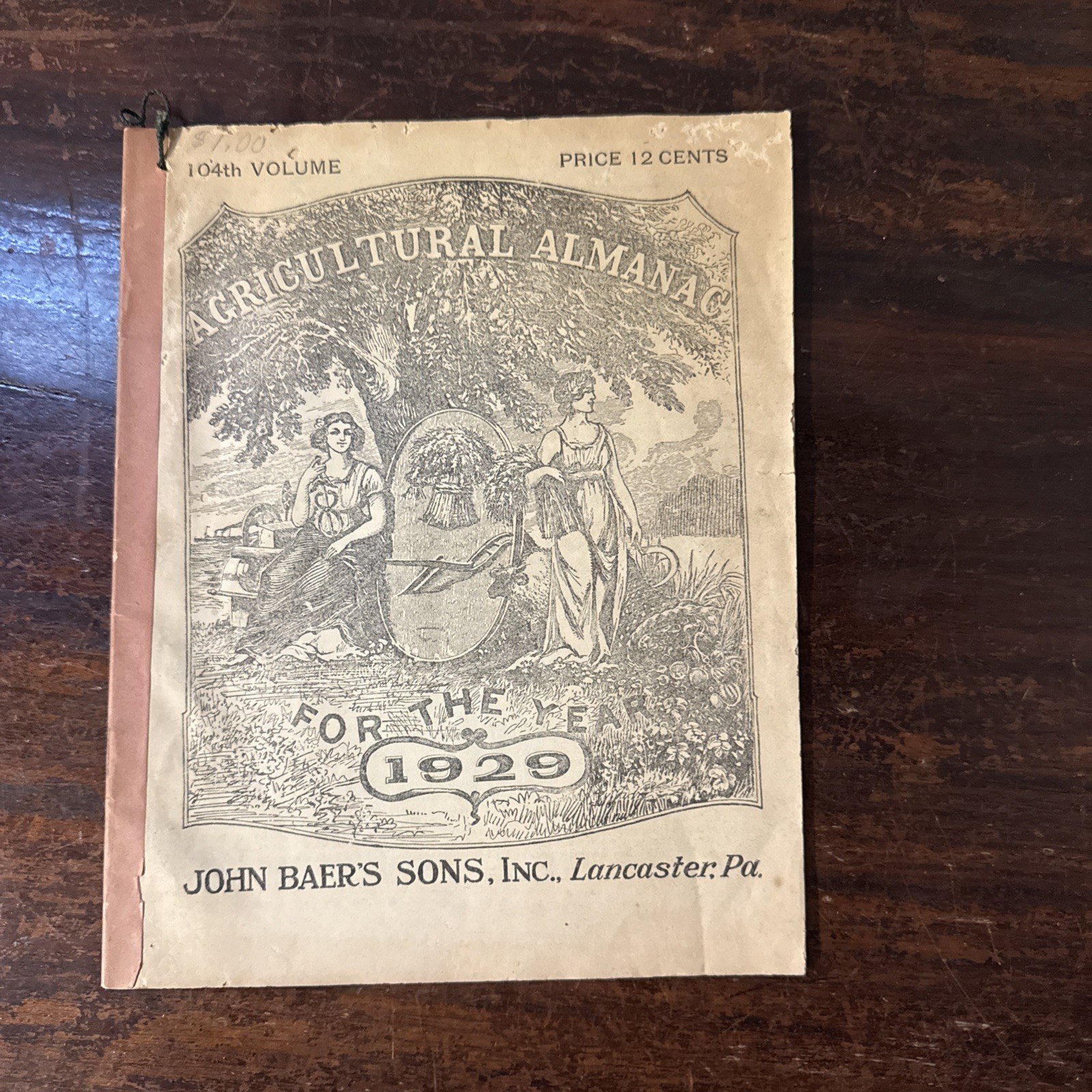 Vintage John Baer&rsquo;s Agricultural Almanacs dated 1919, 1923 & 1929 Lancaster PA