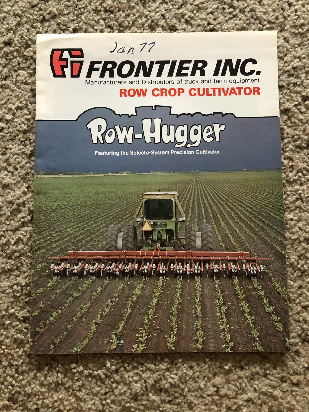 1977 Frontier INC. Row Crop Cultivator, original sales literature.