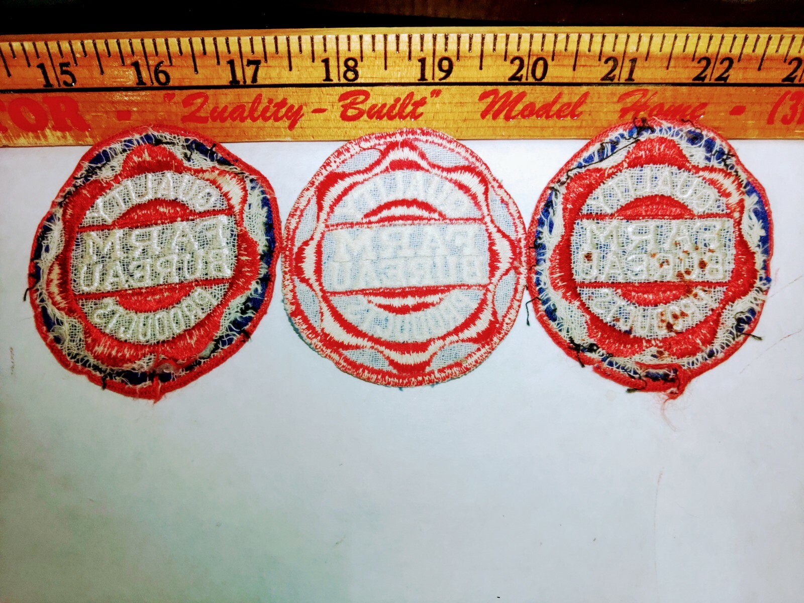 Antique Farm Bureau Quality Products Embroidered Sew On Patch 2¾in Pre-Owned 1pc