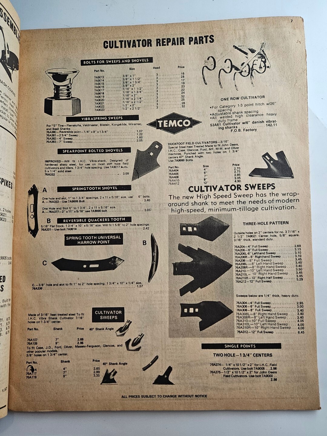 1980 Temco Tractor Parts Catalog Brusnahans