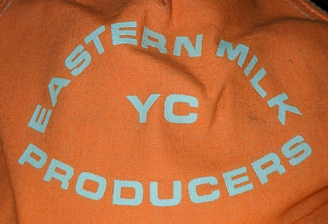Eastern Milk Producers YC Neon Orange snapback cap Hat Dairy Advertising Vintage