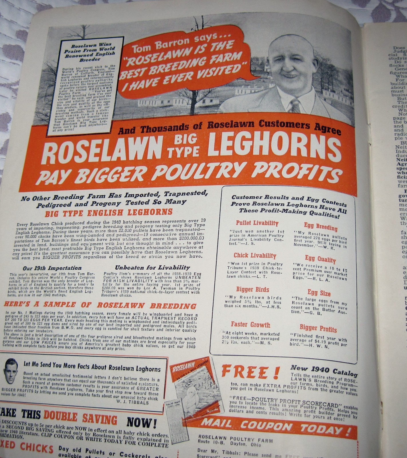 1940 Issue Poultry Item Magazine Sellersville, PA Poultry Farming Magazine