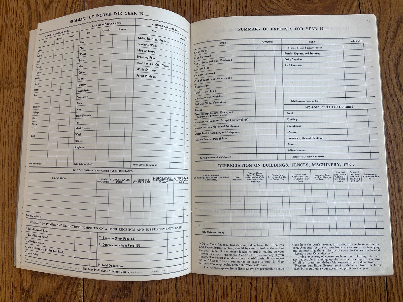 VTG Iowa City Nagle Lumber Advertising Farm Accounting Record Book Keystone