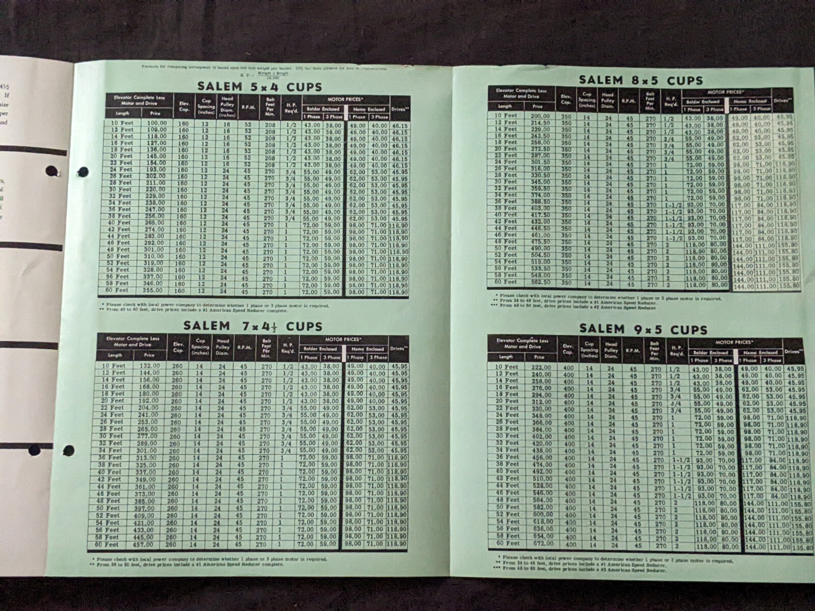 Vintage Clipper grain elevator cups advertising brochure. Saginaw MICHIGAN