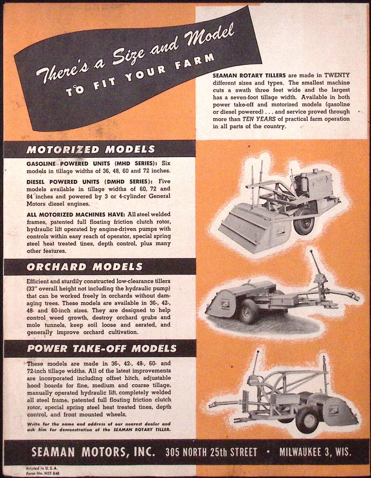 1954 Steam Tiller for Better Farming Seaman Motors Inc Brochure
