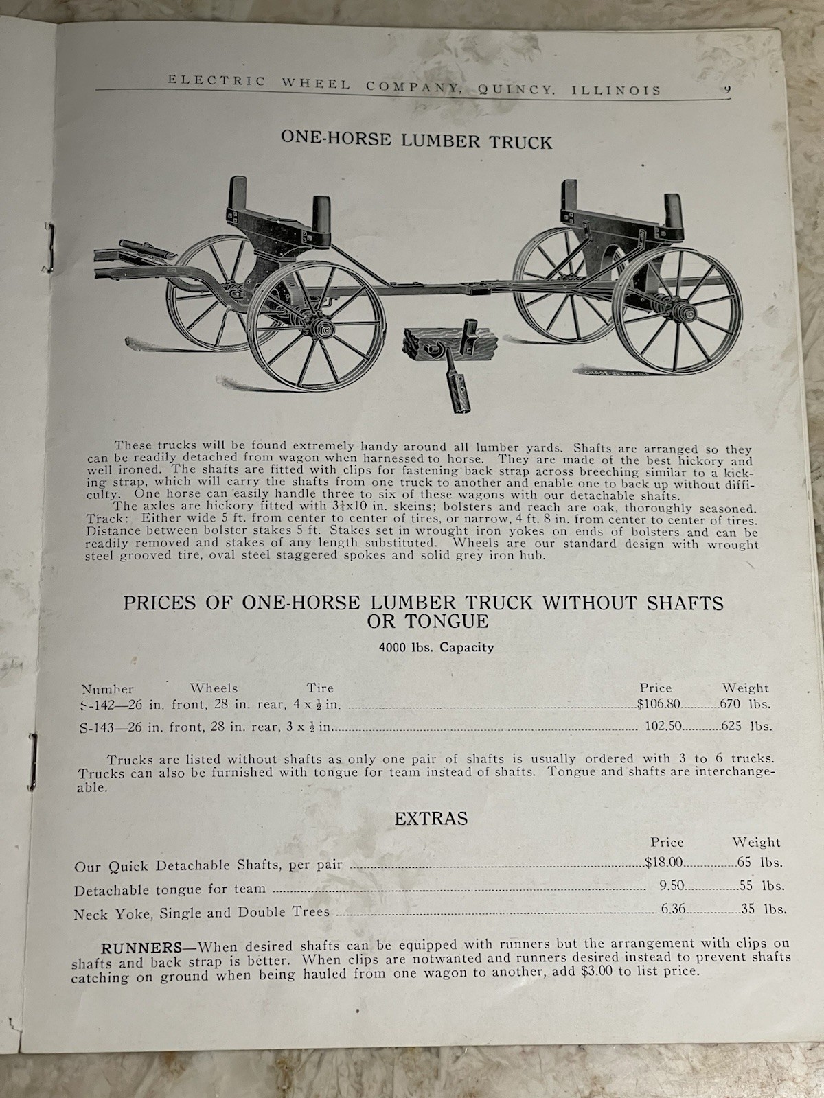 Log And Lumber Haulage Equipment Brochure Electric Wheel Company Quincy IL. 1920
