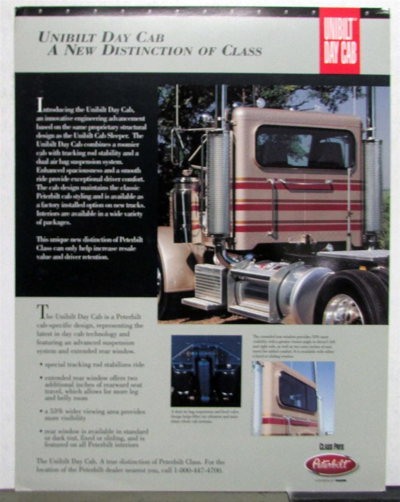1995 Peterbilt Unibilt Day Cab Features Construction Sales Sheet